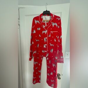 PJ Salvage Red Pajama Set with Dog Print BRAND NEW